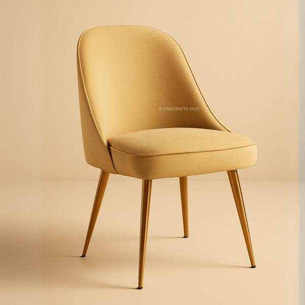 Yellow chair on a beige background