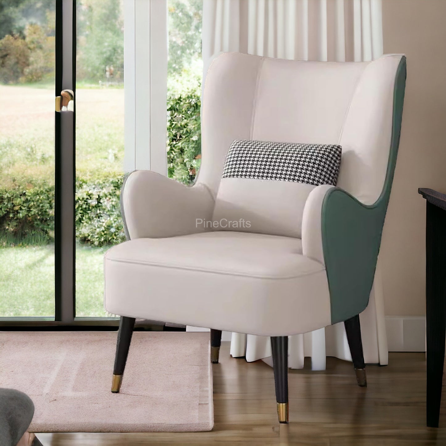 Modern Fabric Wingback Chair