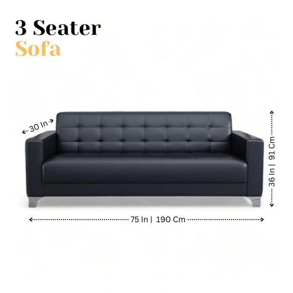 Modern Look 3 Seater Fabric Sofa Set for Home - Table - CRUZ INTERNATIONAL - Furniture Store