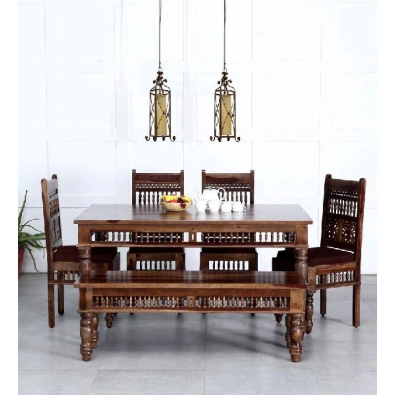 Classic Joaquín Dinning Table | Standard | Chair 4 + Bench 1 CRUZ INTERNATIONAL