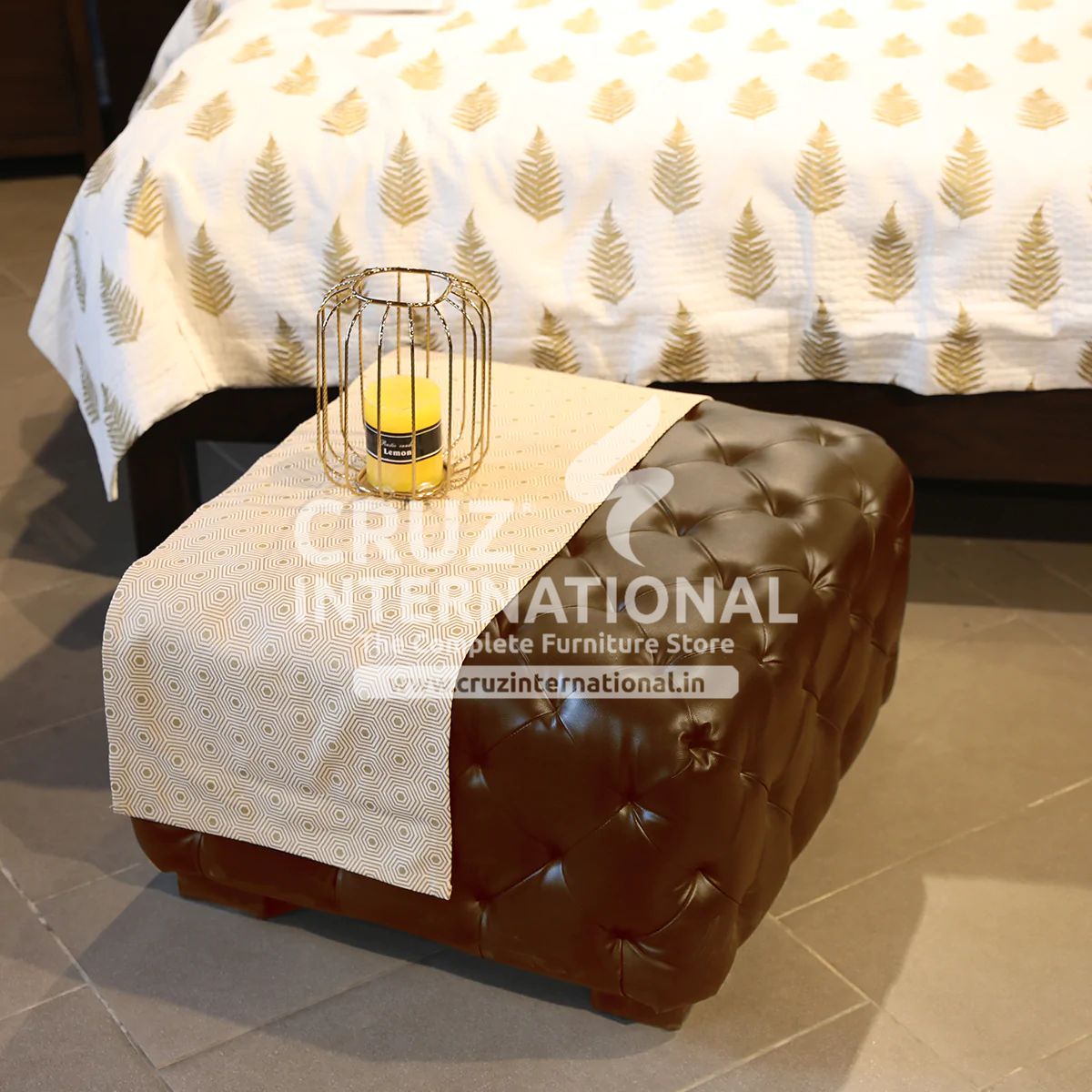 Modern Leticia Ottoman | Standard | 2 Colours Available CRUZ INTERNATIONAL