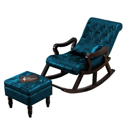 Premium Jostein Rocking Chair+Footrest | Rosewood | 13 Colours Available CRUZ INTERNATIONAL