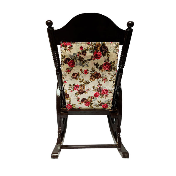Shahi Malin Rocking Chair | Rosewood | Printed Fabric CRUZ INTERNATIONAL