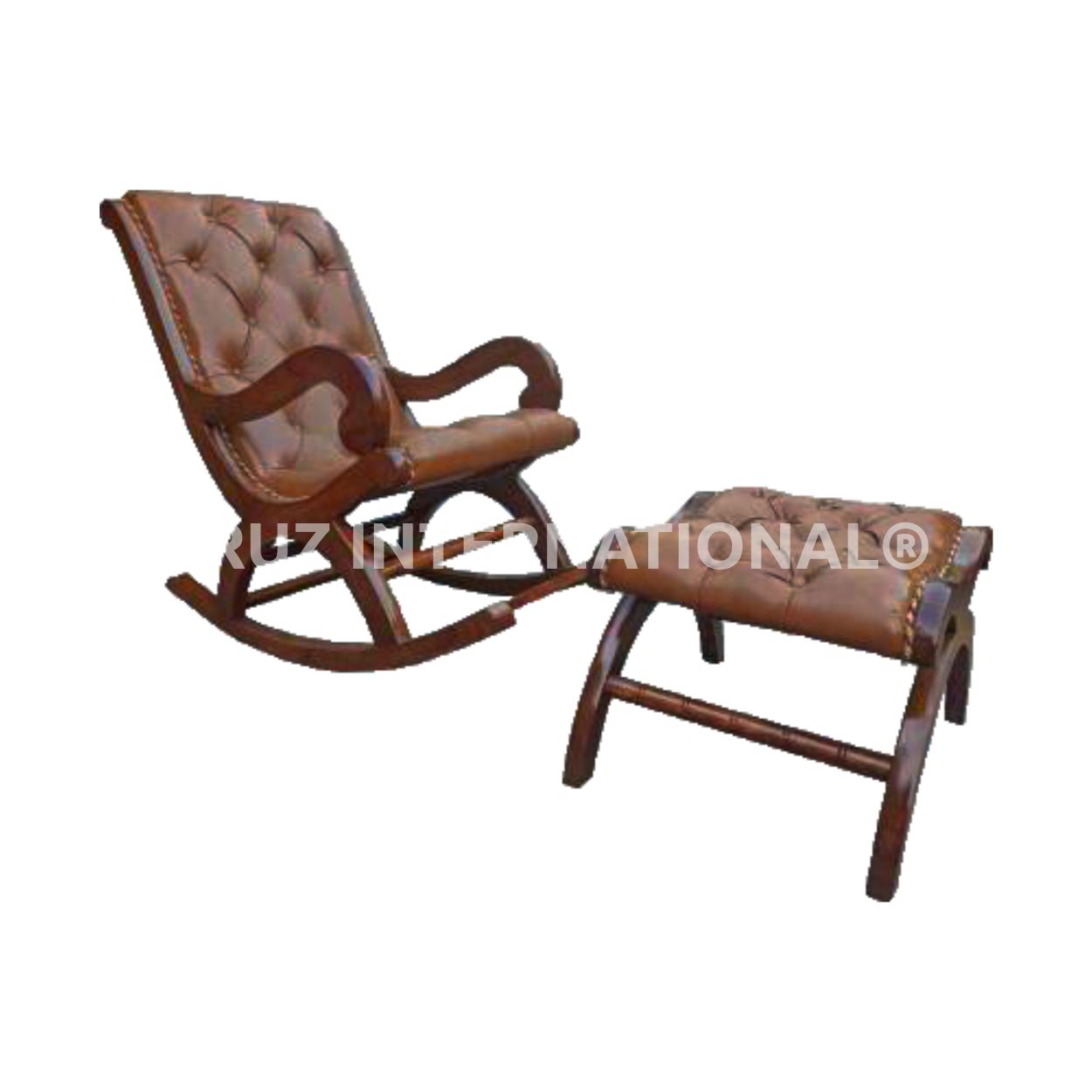 Shahi Mathea Rocking Chair+Footrest | Rosewood | 10 Colours Available CRUZ INTERNATIONAL