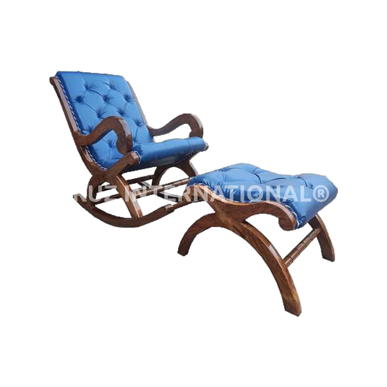 Shahi Mathea Rocking Chair+Footrest | Rosewood | 10 Colours Available CRUZ INTERNATIONAL