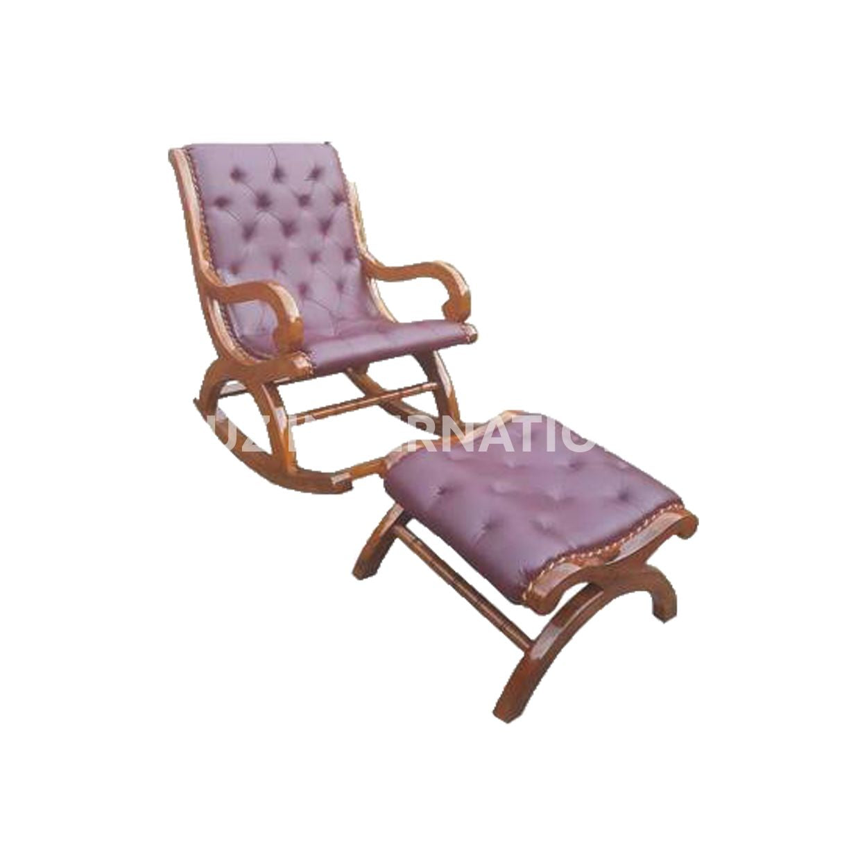 Shahi Mathea Rocking Chair+Footrest | Rosewood | 10 Colours Available CRUZ INTERNATIONAL