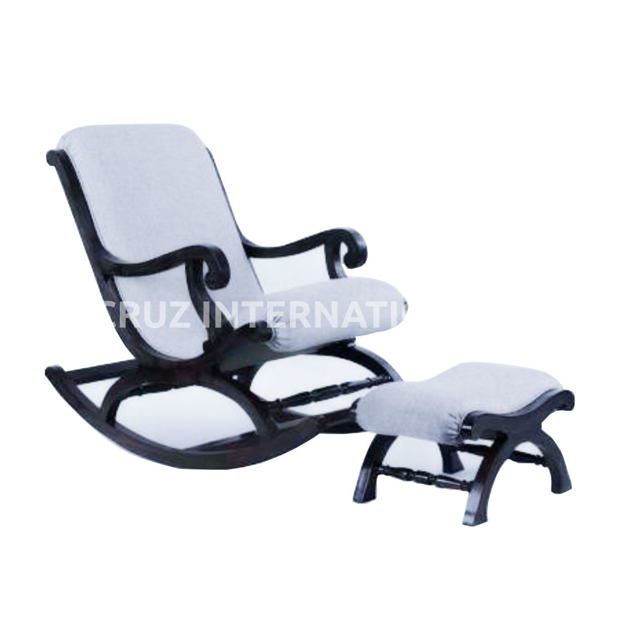Shahi Mathea Rocking Chair+Footrest | Rosewood | 10 Colours Available CRUZ INTERNATIONAL