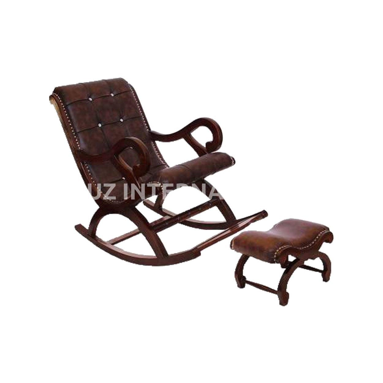 Shahi Mathea Rocking Chair+Footrest | Rosewood | 10 Colours Available CRUZ INTERNATIONAL