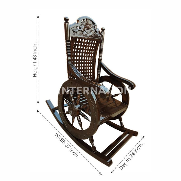 Evergreen Heidrun Rocking Chair | Solid wood / Rosewood CRUZ INTERNATIONAL