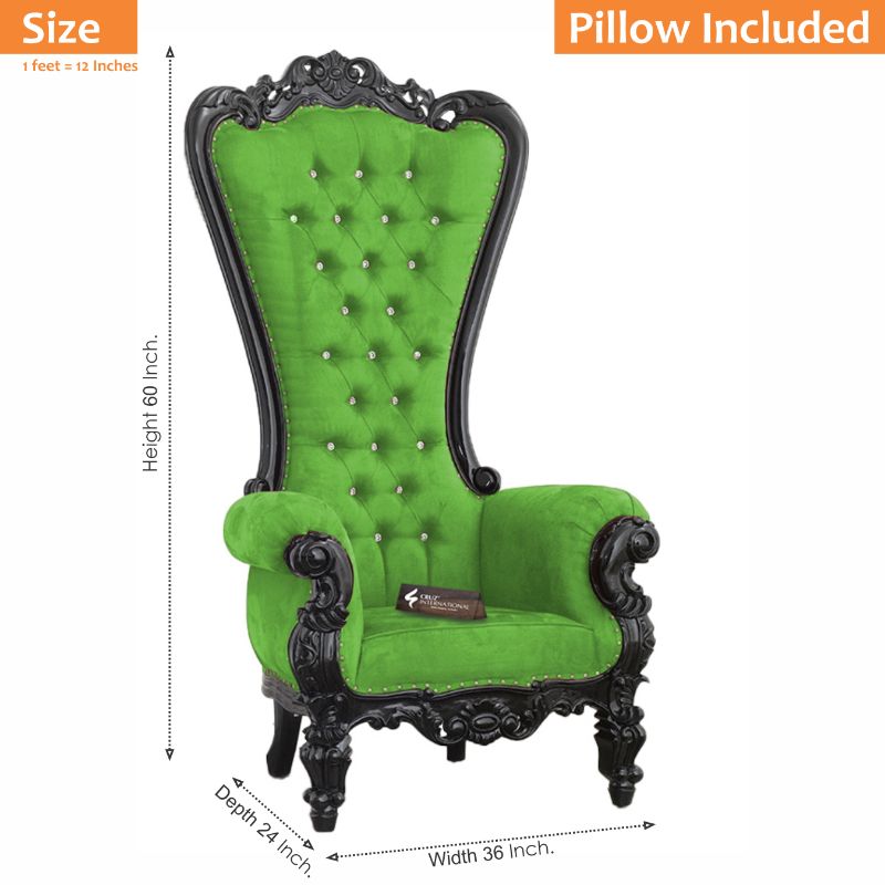 Maharaja Branka Chair | Solid wood | Velvet CRUZ INTERNATIONAL