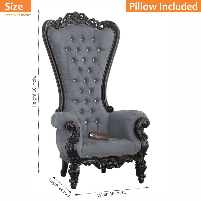 Maharaja Branka Chair | Solid wood | Velvet CRUZ INTERNATIONAL