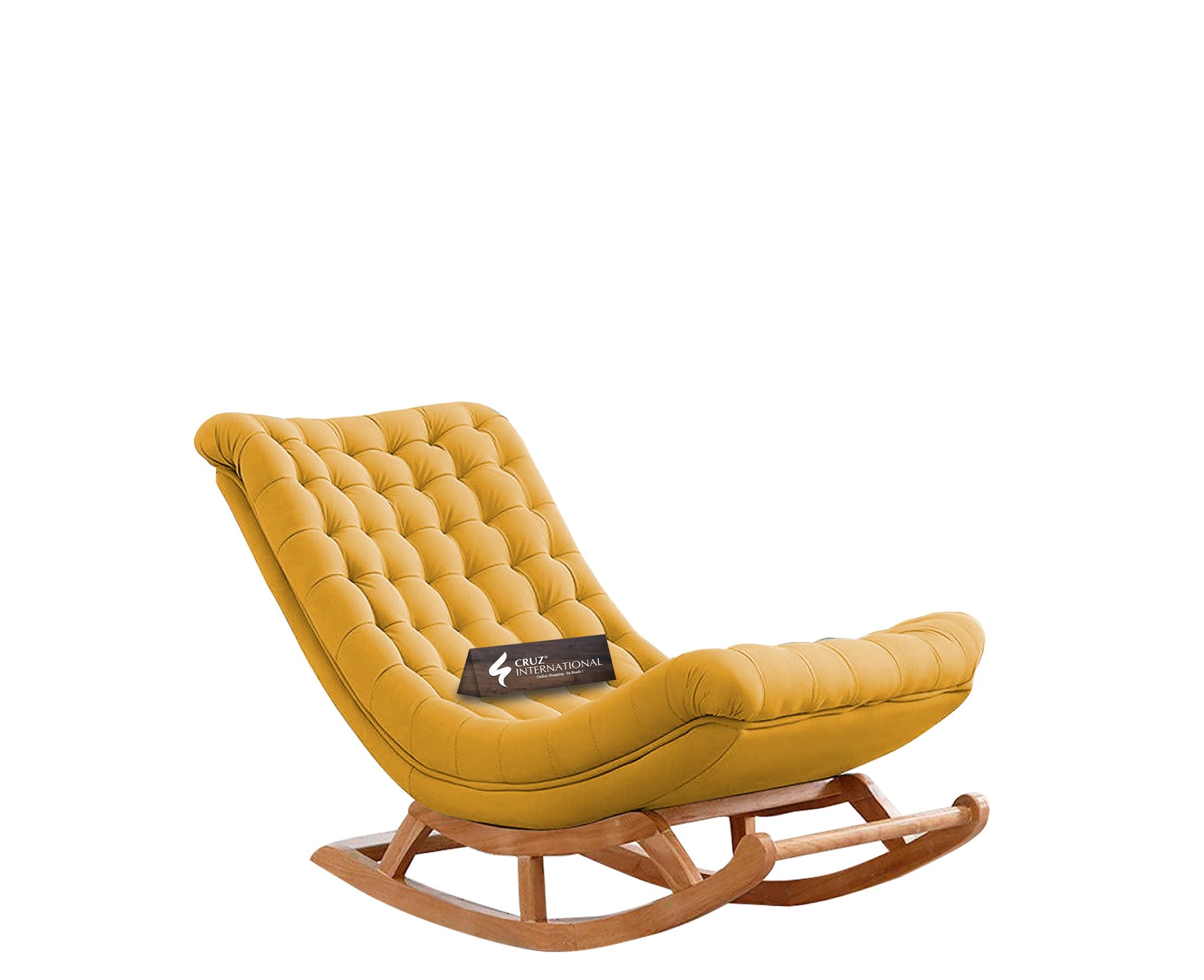 Premium Thyra Natural Rocking Chair | Rosewood | 17 Colours Available CRUZ INTERNATIONAL