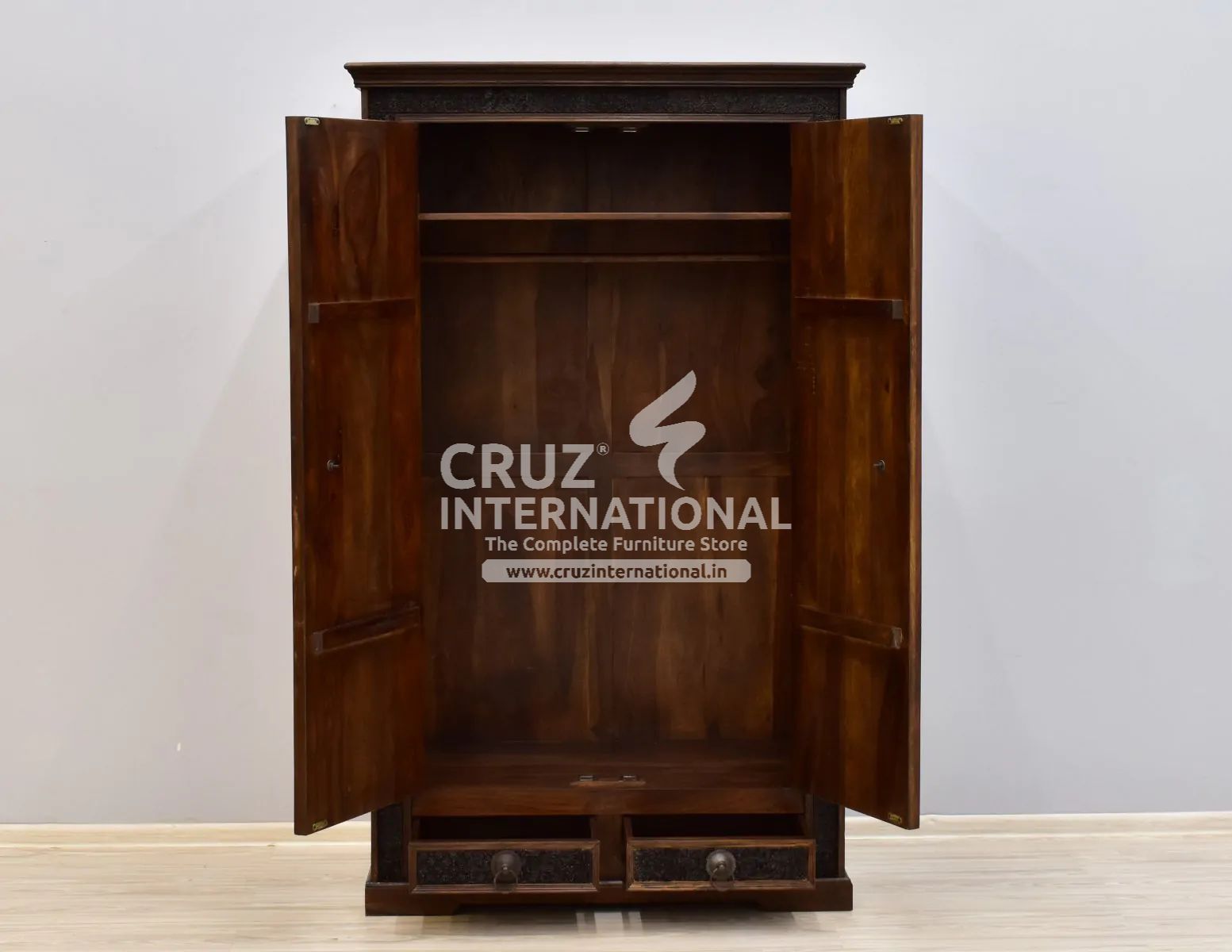 Classic Elisa Almirah & Wardrobe | Standard | Brown CRUZ INTERNATIONAL