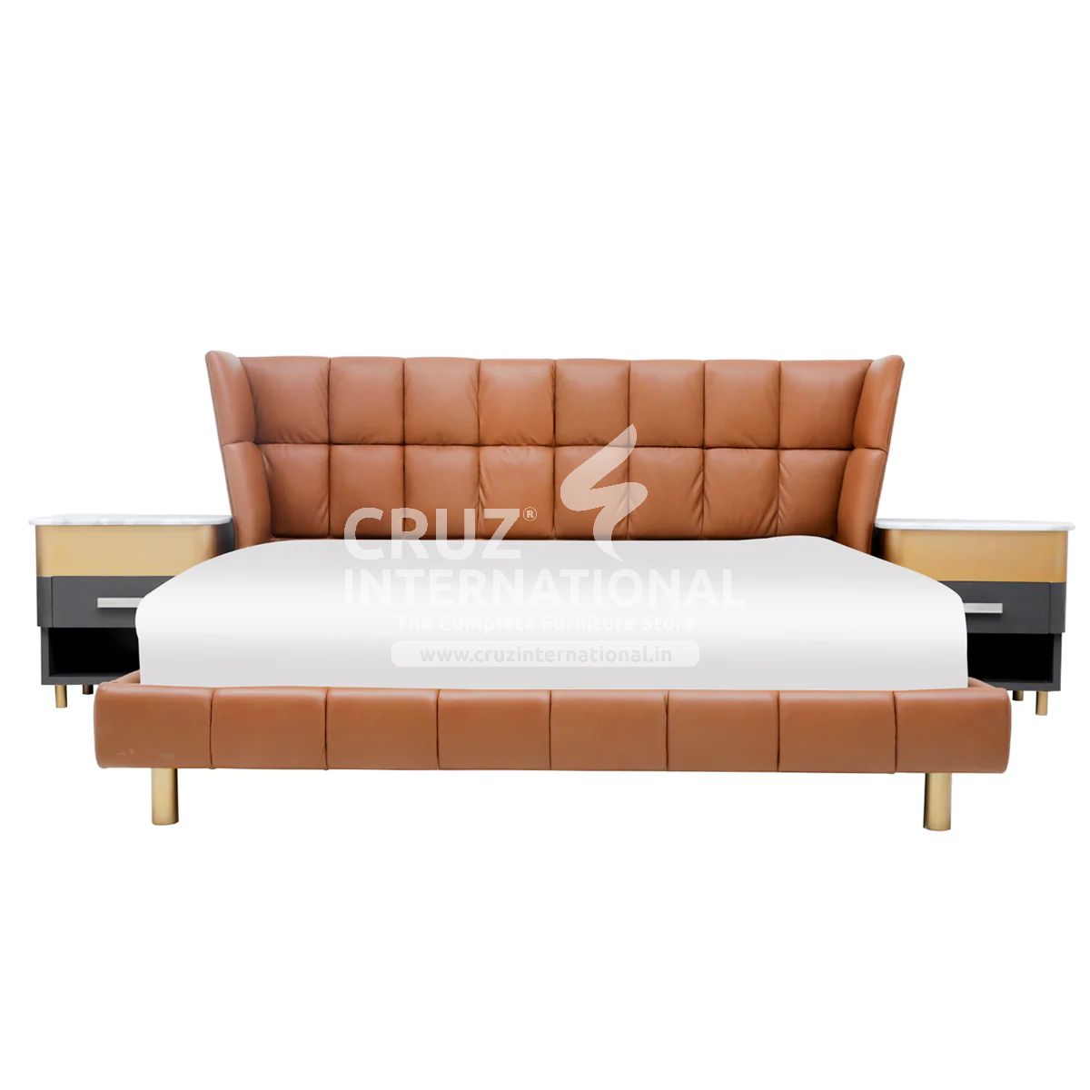 Modern Thiago Classic Gaia Bed | 2 Sizes Available | with Side table CRUZ INTERNATIONAL