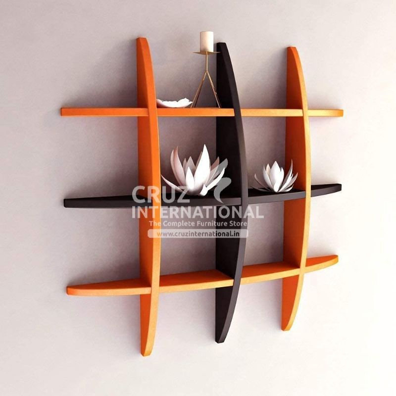 Modern Wooden Wall Rack Shelves CRUZ INTERNATIONAL