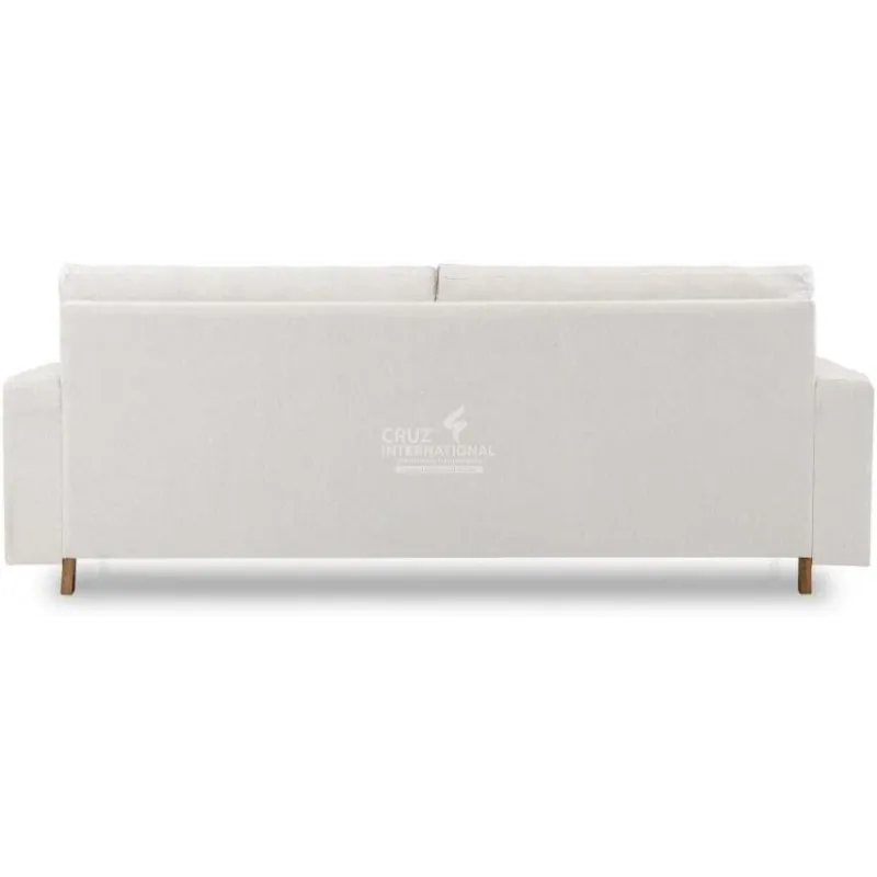 Woodland 3-Seater Solid Wood Sofa in Cream CRUZ INTERNATIONAL