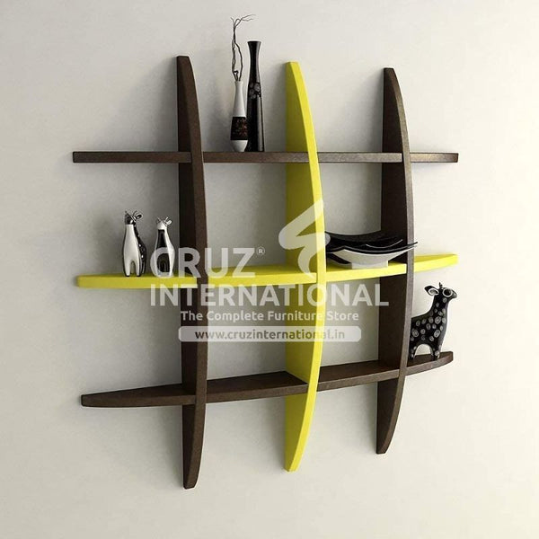 Modern Wooden Wall Rack Shelves CRUZ INTERNATIONAL