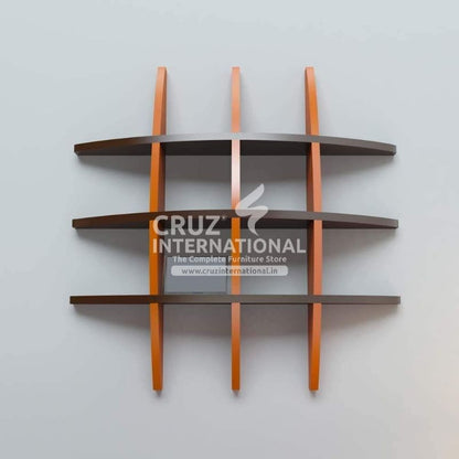 Modern Wooden Wall Rack Shelves CRUZ INTERNATIONAL