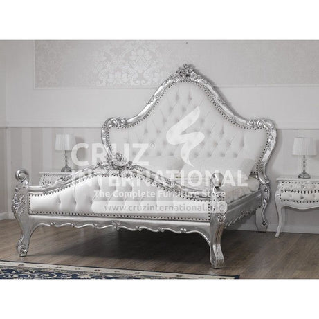 Maharaja Chiara Silver Carving Bed CRUZ INTERNATIONAL