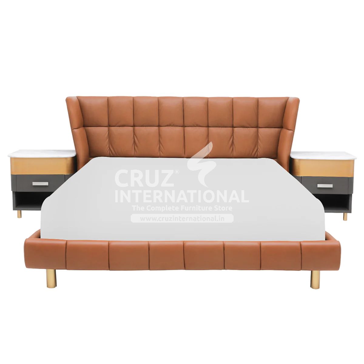 Modern Thiago Classic Gaia Bed | 2 Sizes Available | with Side table CRUZ INTERNATIONAL