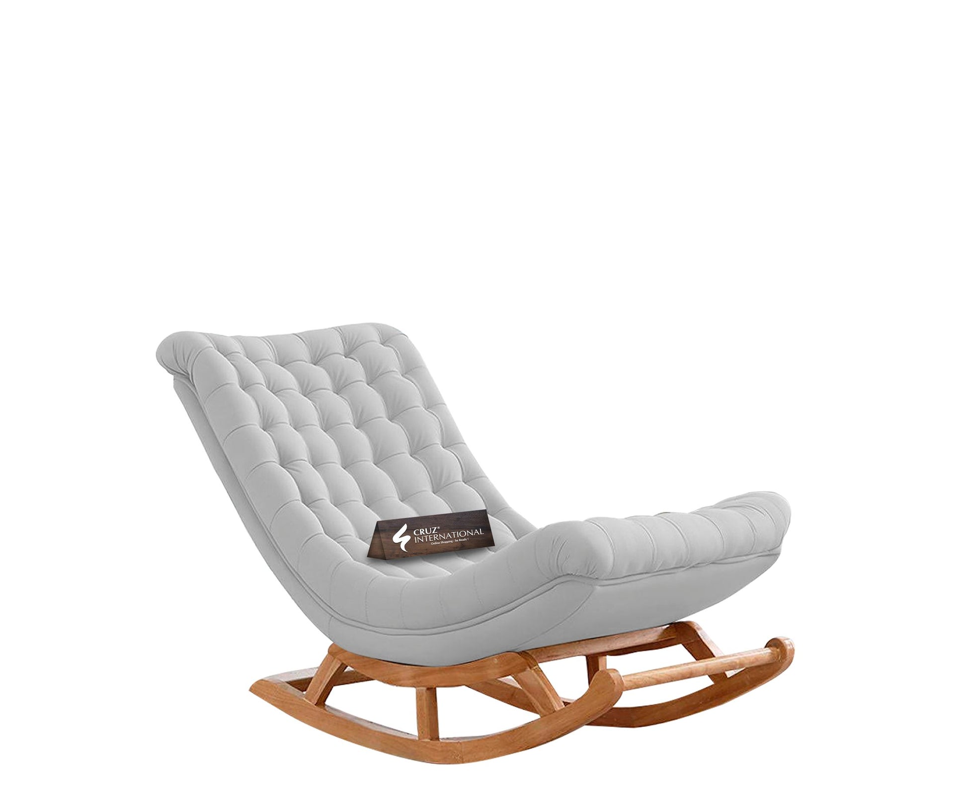 Premium Thyra Natural Rocking Chair | Rosewood | 17 Colours Available CRUZ INTERNATIONAL