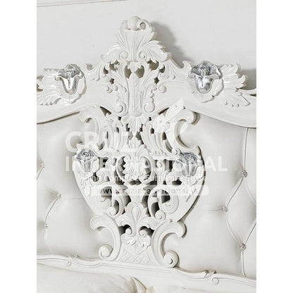 Maharaja Michele White Carving Bed CRUZ INTERNATIONAL