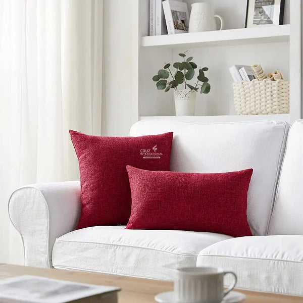 Serenity Slumber Cushion Covers & Pillows (Maroon) (Pack of 2) CRUZ INTERNATIONAL