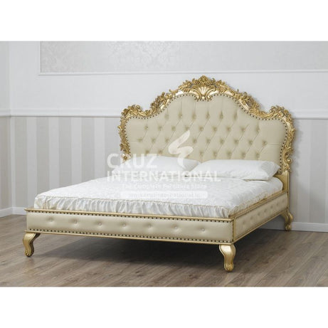 Maharaja Carving Chantelle Bed (Golden Antique Finish) CRUZ INTERNATIONAL