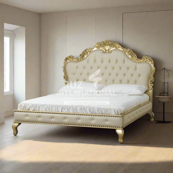 Maharaja Carving Chantelle Bed (Golden Antique Finish) CRUZ INTERNATIONAL