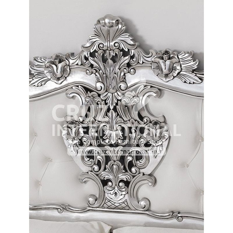 Maharaja Carlotta Silvar Carving Bed (Silver Antique Finish) CRUZ INTERNATIONAL
