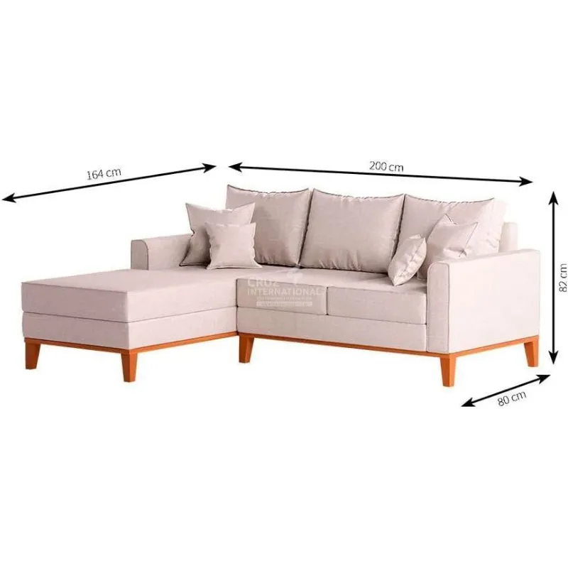 CRUZ L-Shape Sofa 5-Seater Solid Wood CRUZ INTERNATIONAL