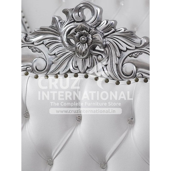 Maharaja Chiara Silver Carving Bed CRUZ INTERNATIONAL