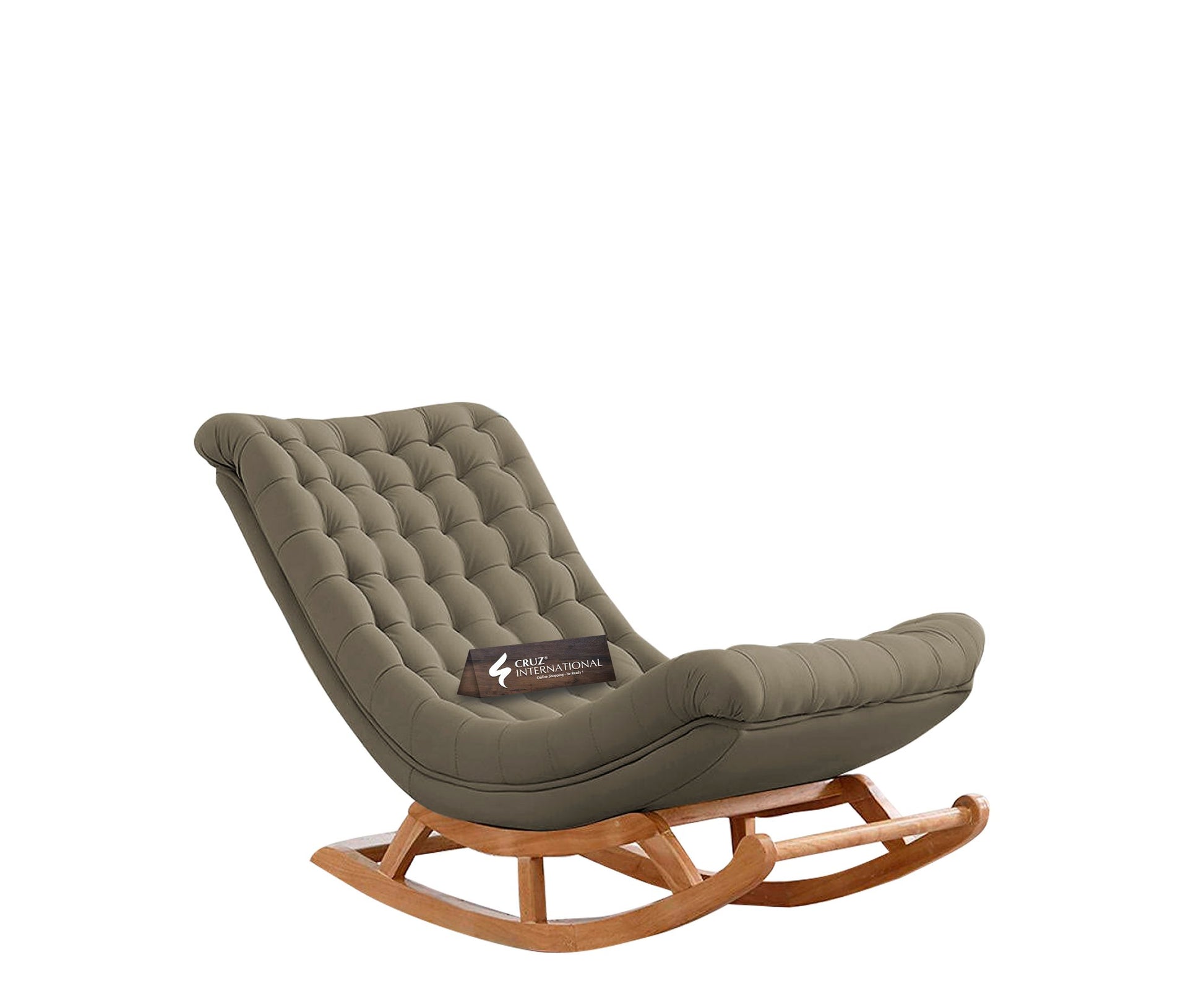 Premium Thyra Natural Rocking Chair | Rosewood | 17 Colours Available CRUZ INTERNATIONAL