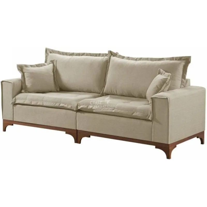 Upgrade Your Living Room with Our Solid Wood 3-Seater Sofa CRUZ INTERNATIONAL