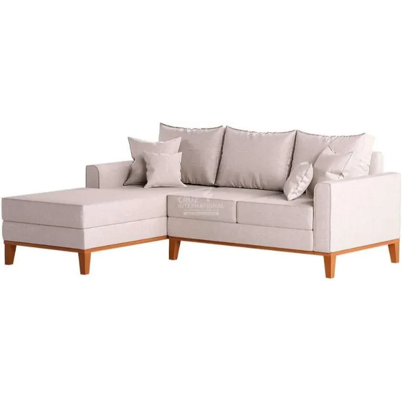 CRUZ L-Shape Sofa 5-Seater Solid Wood CRUZ INTERNATIONAL