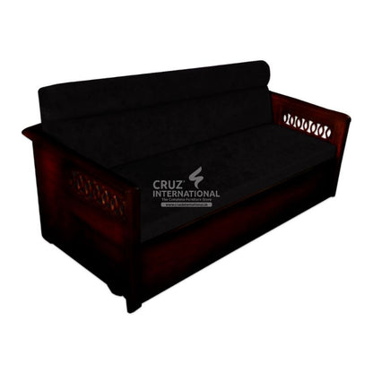 Josefina Evergreen Sofa Cum Bed Teakwood CRUZ INTERNATIONAL