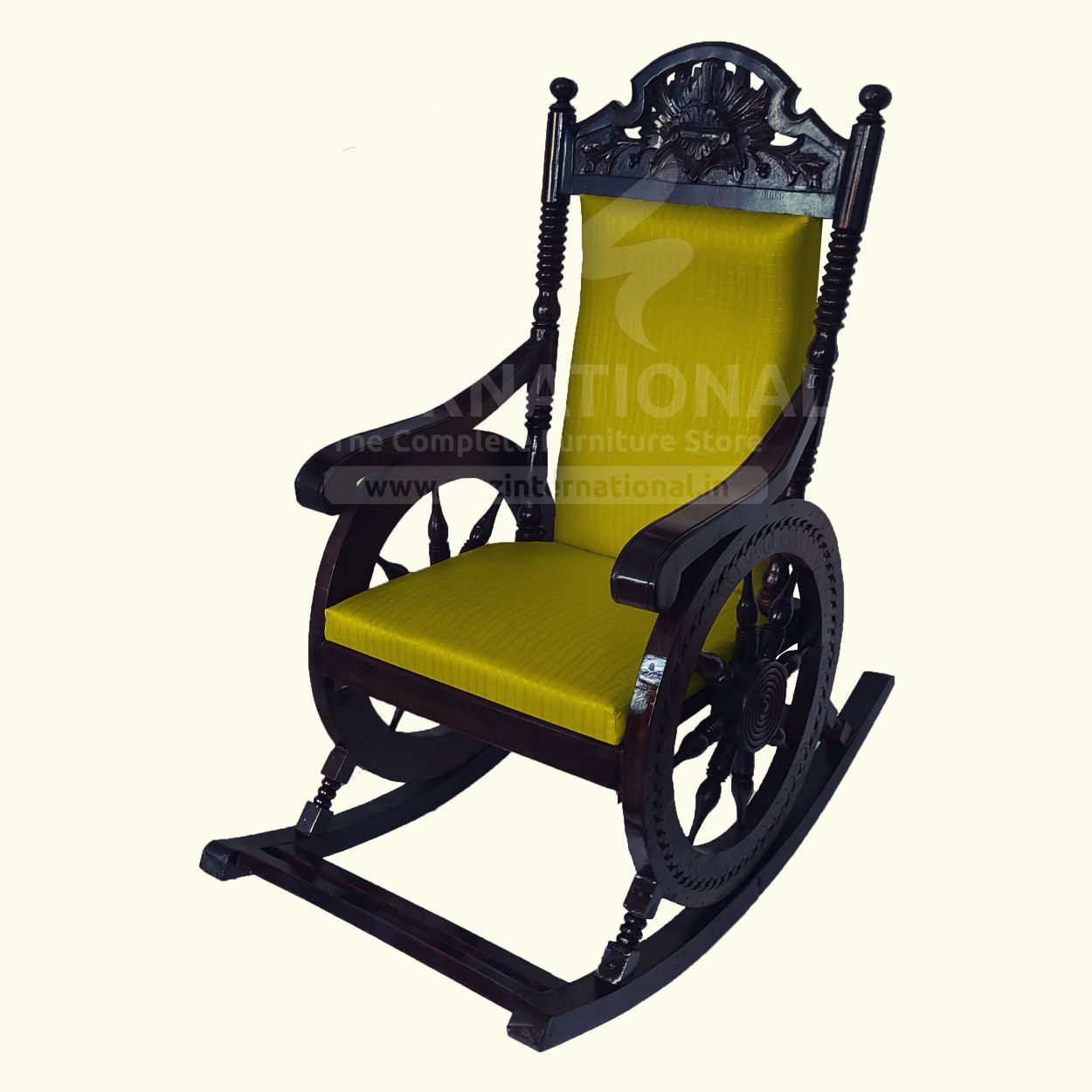 Evergreen Minerva Rocking Chair | Walnut | 12 Colours Available CRUZ INTERNATIONAL