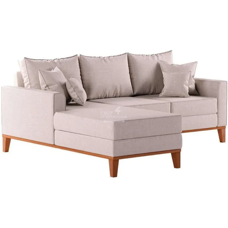 CRUZ L-Shape Sofa 5-Seater Solid Wood CRUZ INTERNATIONAL