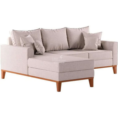 CRUZ L-Shape Sofa 5-Seater Solid Wood CRUZ INTERNATIONAL