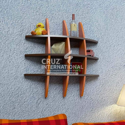 Modern Wooden Wall Rack Shelves CRUZ INTERNATIONAL