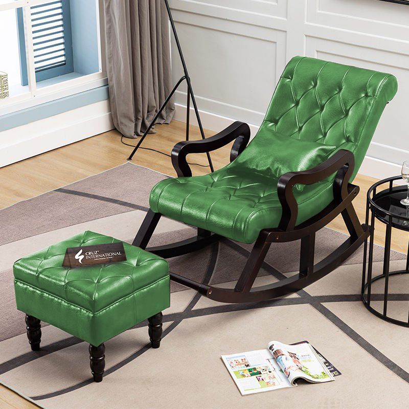 Premium Jostein Rocking Chair+Footrest | Rosewood | 13 Colours Available CRUZ INTERNATIONAL