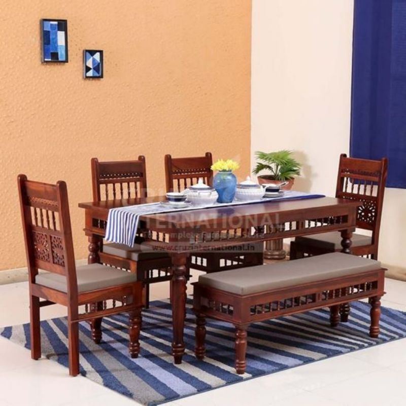 Classic José Dinning Table | Standard | Chair 4 + Bench 1 CRUZ INTERNATIONAL