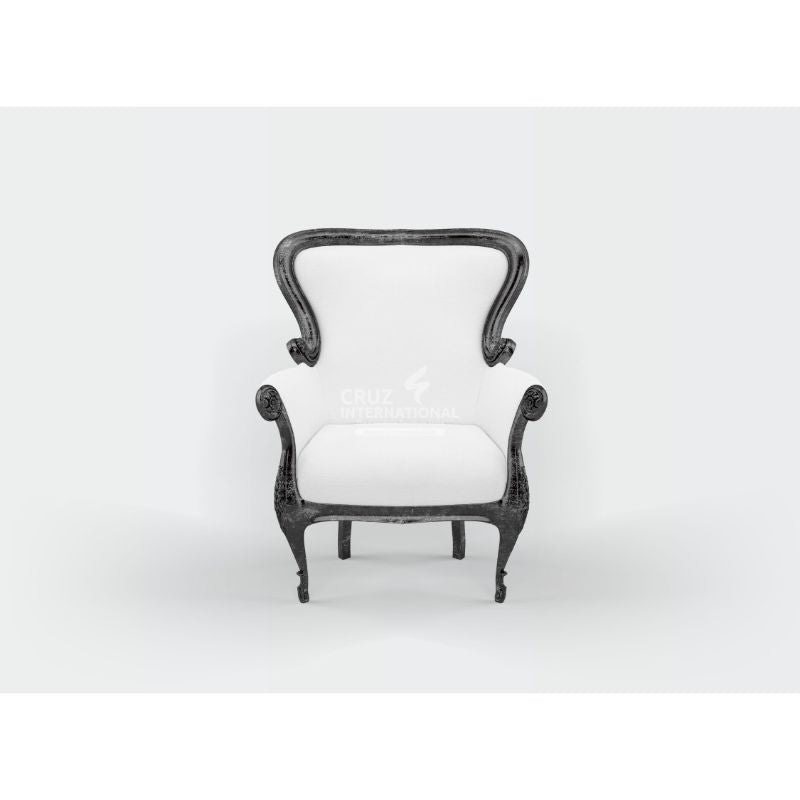 Modern Valentina Arm Chair | Black Dico and White CRUZ INTERNATIONAL