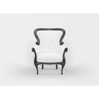 Modern Valentina Arm Chair | Black Dico and White CRUZ INTERNATIONAL