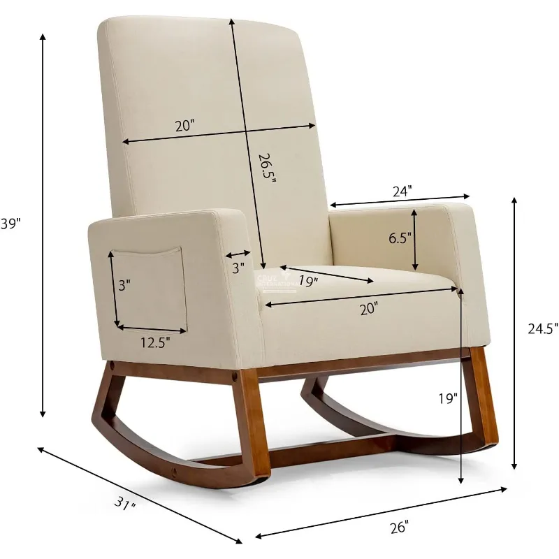 Premium Modern Rocking & Living Room Chair CRUZ INTERNATIONAL