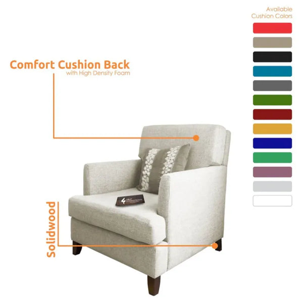 Modern Lugano Arm Chair | 12 Colours Available CRUZ INTERNATIONAL