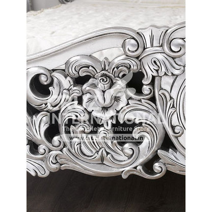 Maharaja Carlotta Silvar Carving Bed (Silver Antique Finish) CRUZ INTERNATIONAL