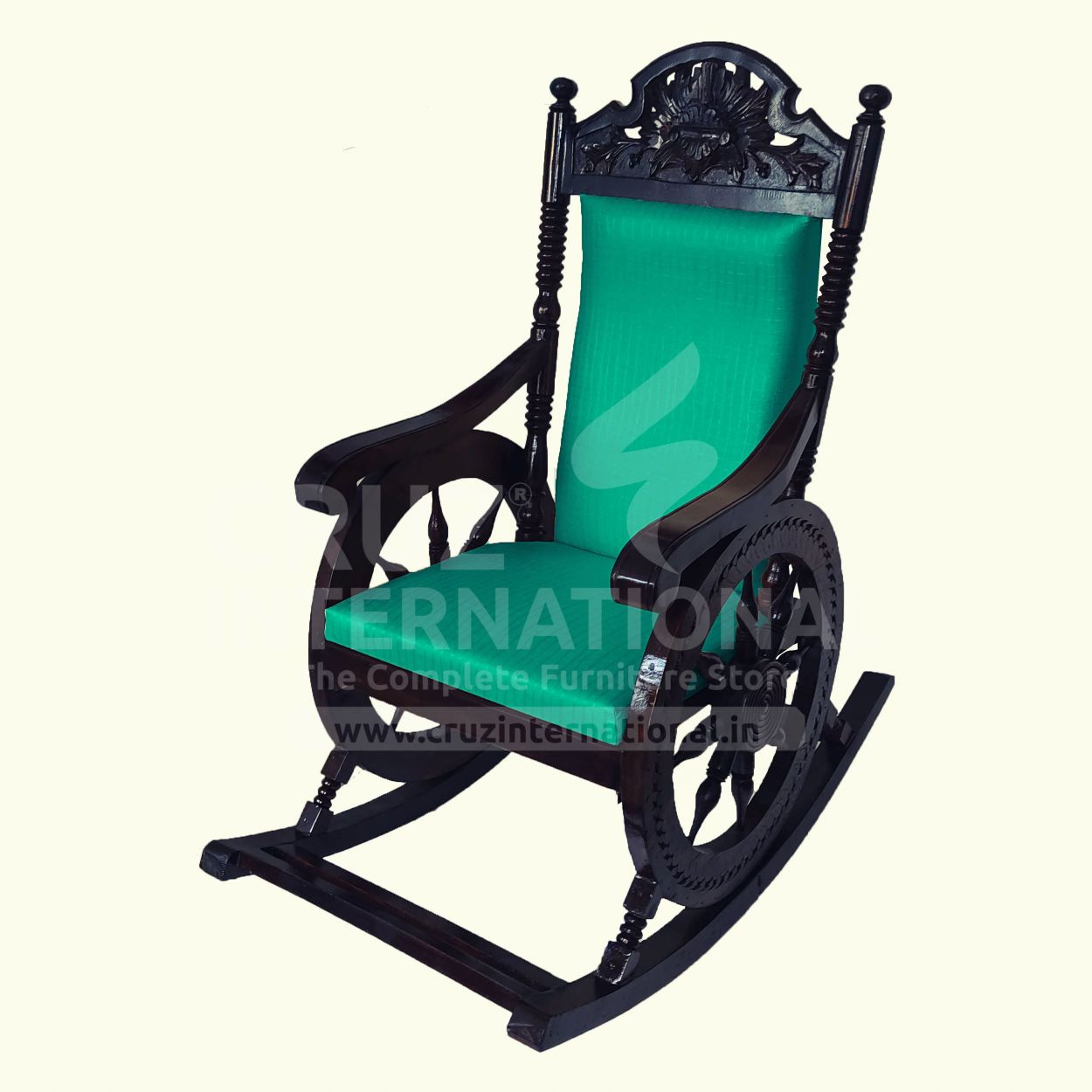 Evergreen Minerva Rocking Chair | Walnut | 12 Colours Available CRUZ INTERNATIONAL