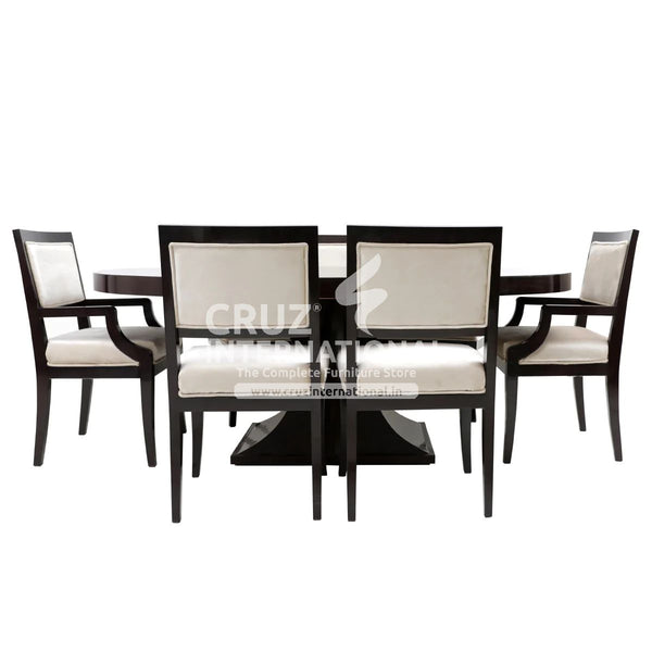 Classic Jacob Round Wooden Dinning Table | 4 Chairs + 1 Bench & 1 Table CRUZ INTERNATIONAL