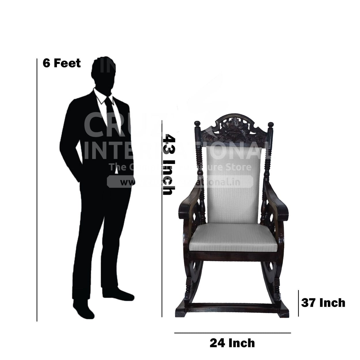 Evergreen Minerva Rocking Chair | Walnut | 12 Colours Available CRUZ INTERNATIONAL